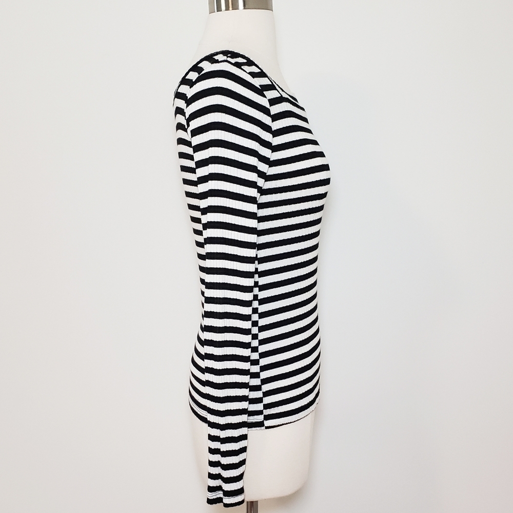 Frame Striped Squareneck Ribbed Top - Picture 4 of 7